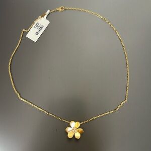 Flower 18k (8.5g) gold necklace with diamonds 0.17 ct 16-18inch chain